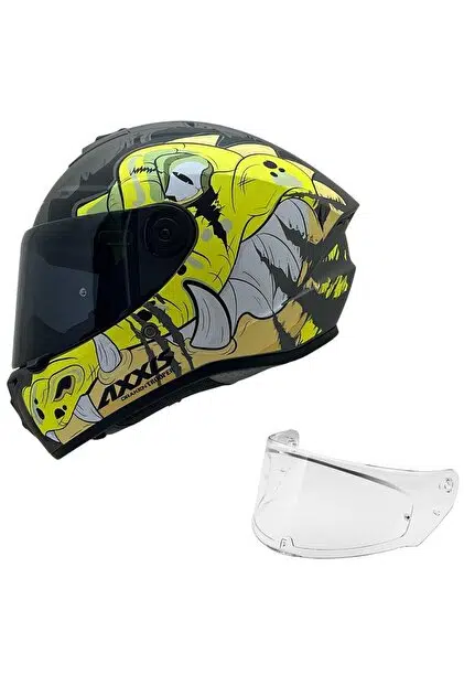 Axxis Kapalı Kask Draken Trooper D3 Mat Fluo Sarı