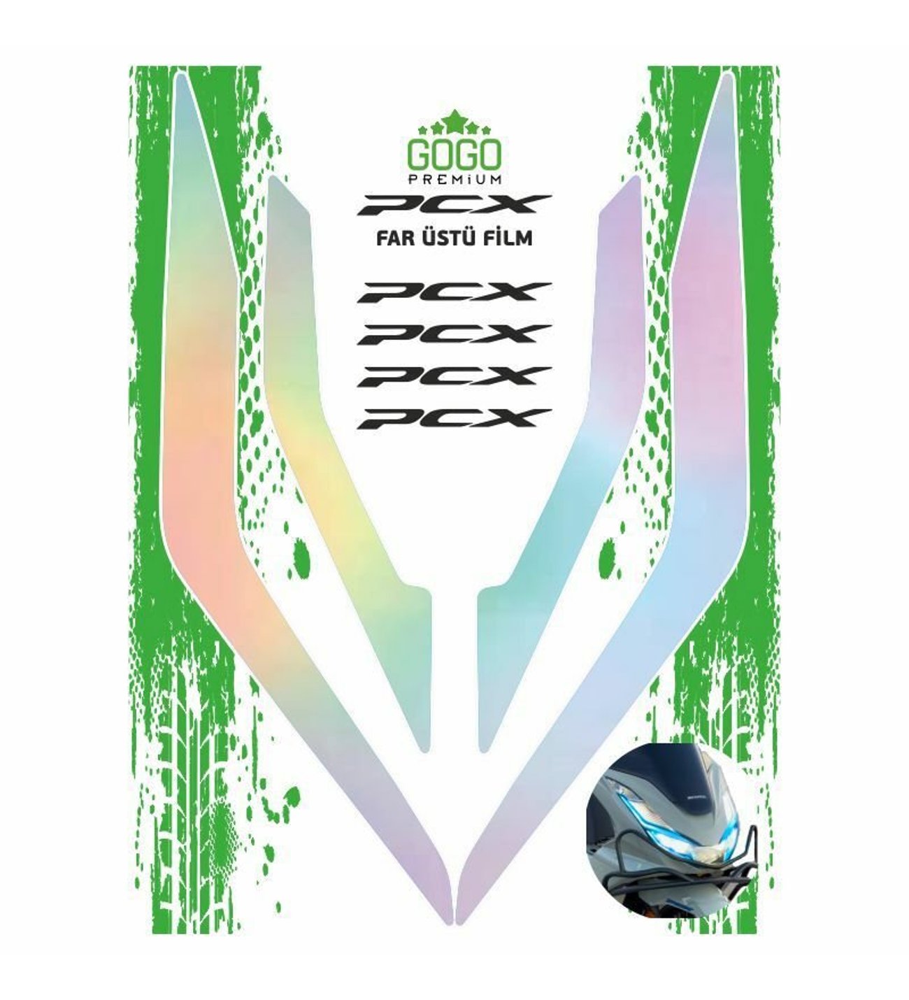 Gogo Far Üstü Film Hologram Honda Pcx 125 2021-2024 Gogo Far Üstü Film Hologram Honda Pcx 125 2021-2024